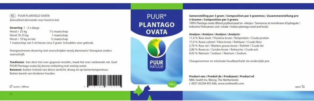 Puur Natuur Plantago Ovata - 100g