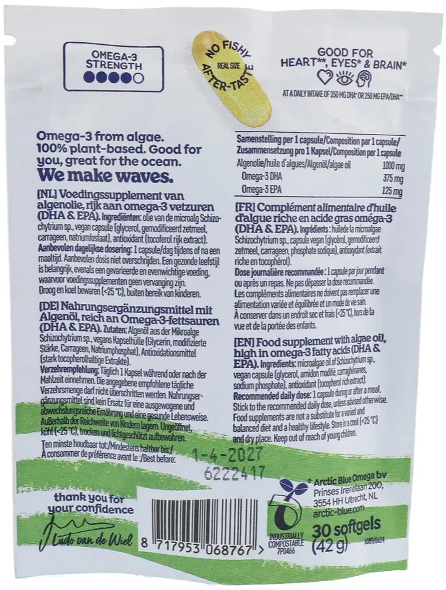 Omega 3 Algenolie Hooggedoseerd - 30 Capsules