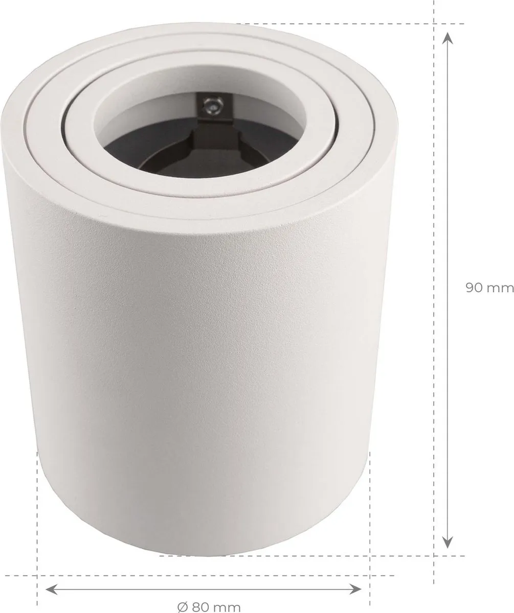 LEDVION LED Opbouwspots 5W 6500K - 4 Stuks