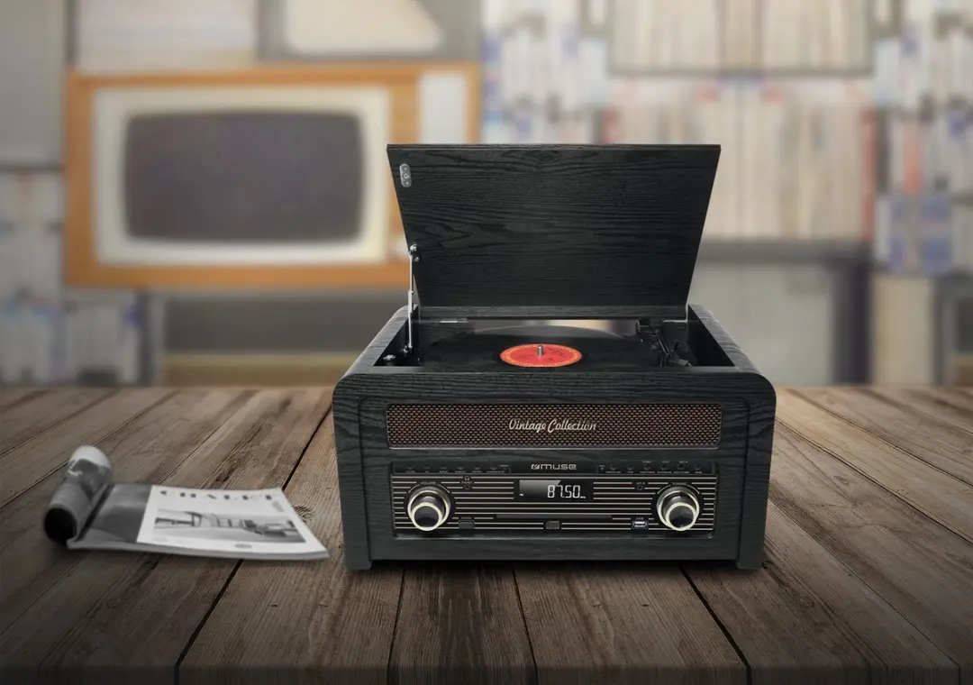 Muse MT-115W Muziekcenter - Platenspeler/CD/Radio/Bluetooth - Zwart - afbeelding 4 van 6