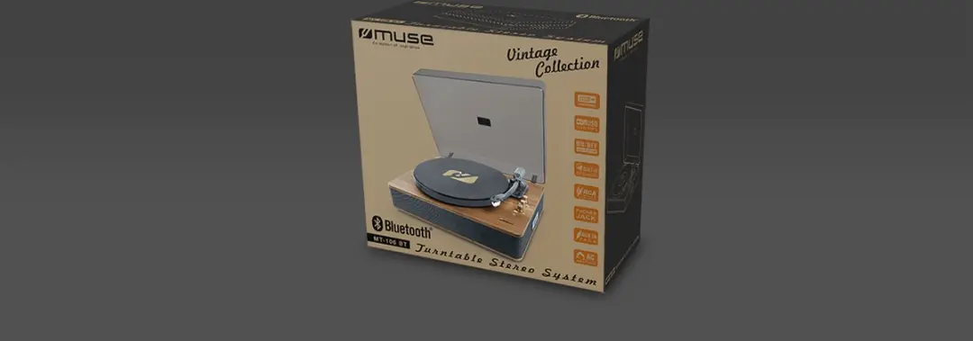 Muse MT-106BT Platenspeler - Bluetooth & Hout - Bruin - afbeelding 6 van 6