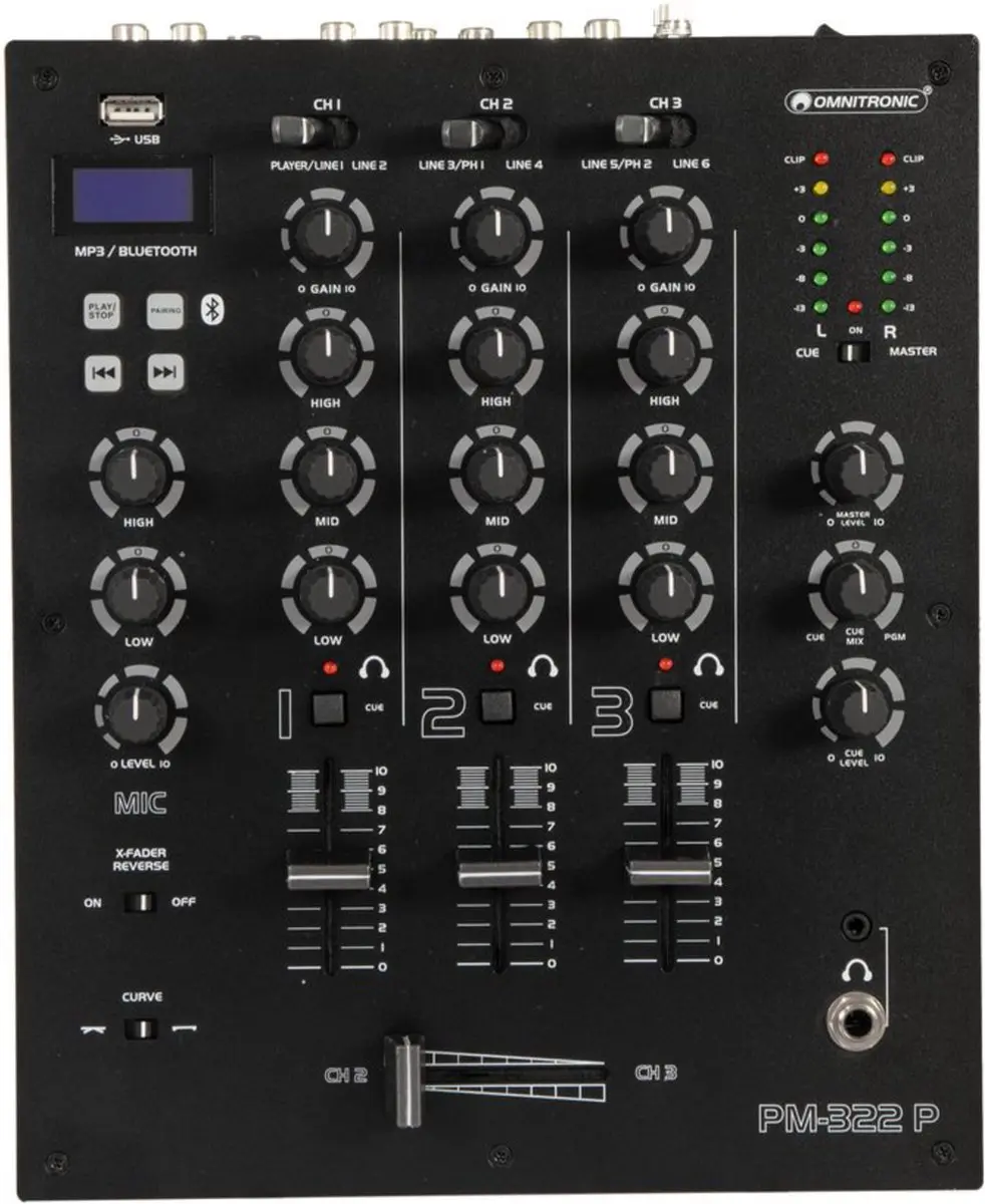 Omnitronic PM-322P Mengpaneel - 3 Kanalen - afbeelding 5 van 6