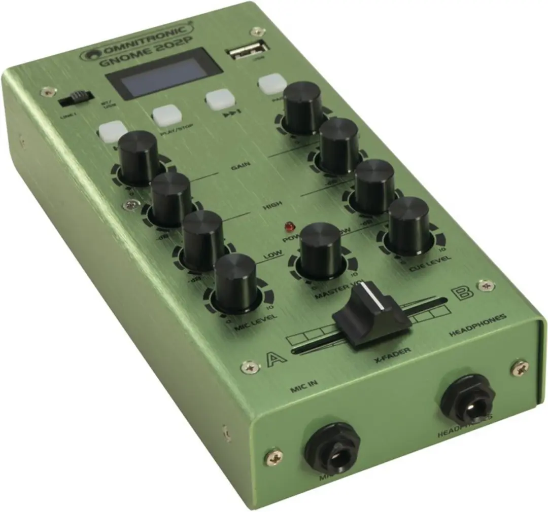 Omnitronic GNOME-202P Mengpaneel - 2 Kanalen - Groen - afbeelding 2 van 6