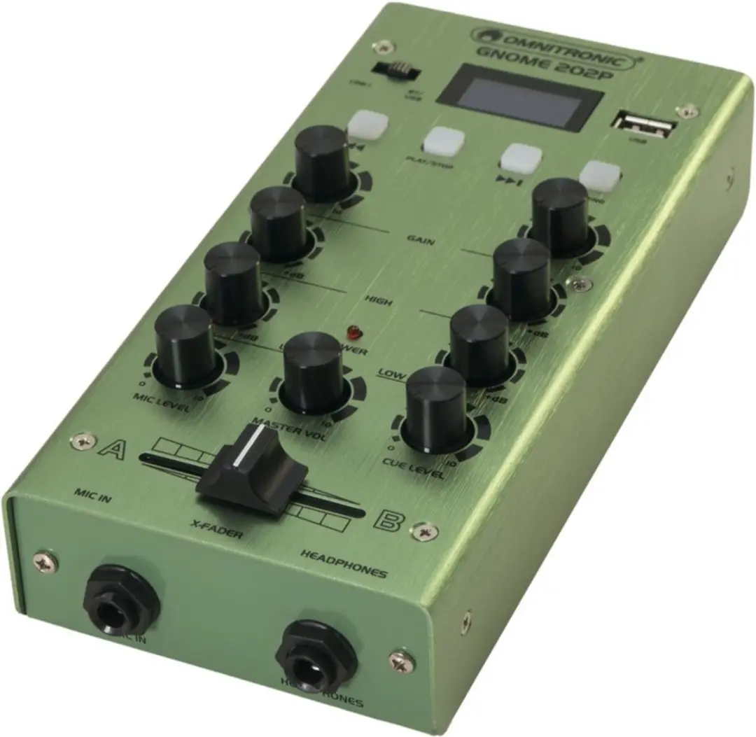 Omnitronic GNOME-202P Mengpaneel - 2 Kanalen - Groen - afbeelding 3 van 6