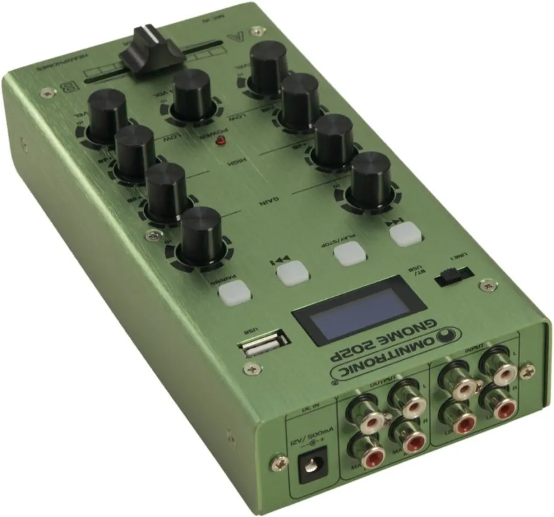 Omnitronic GNOME-202P Mengpaneel - 2 Kanalen - Groen - afbeelding 5 van 6