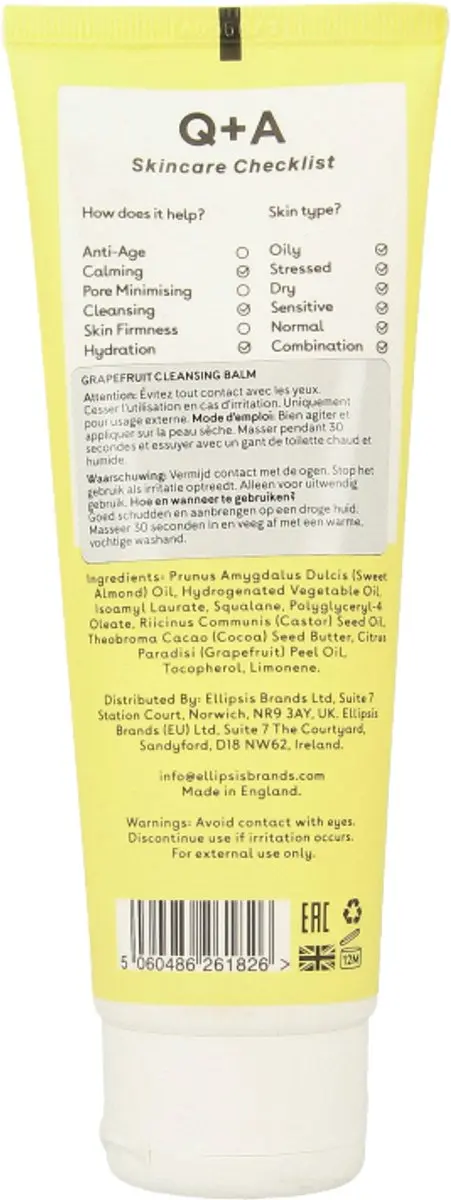 Q+A Grapefruit Cleansing Balm 125ml