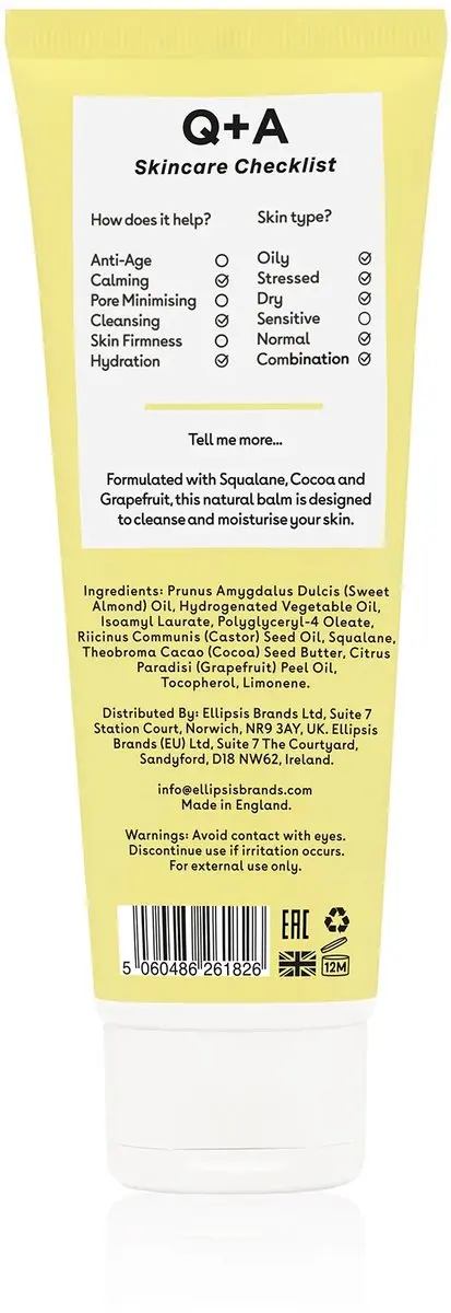 Q+A Grapefruit Cleansing Balm 125ml