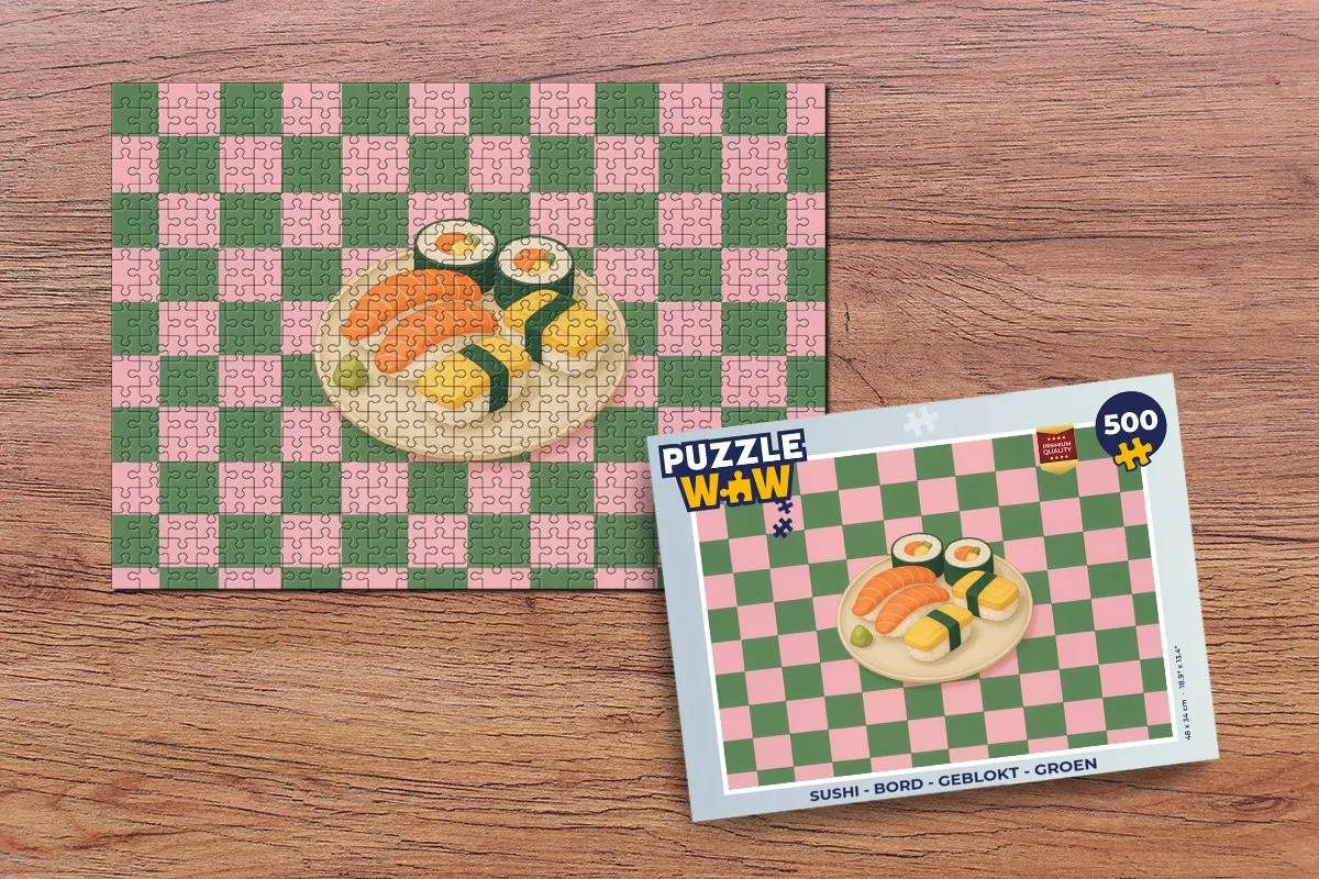 PuzzleWow Sushi Bord Legpuzzel 500 Stuks - Groen