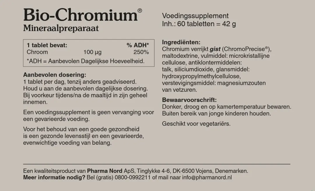 Pharma Nord Bio-Chromium Bloedsuiker - 60 Tabletten