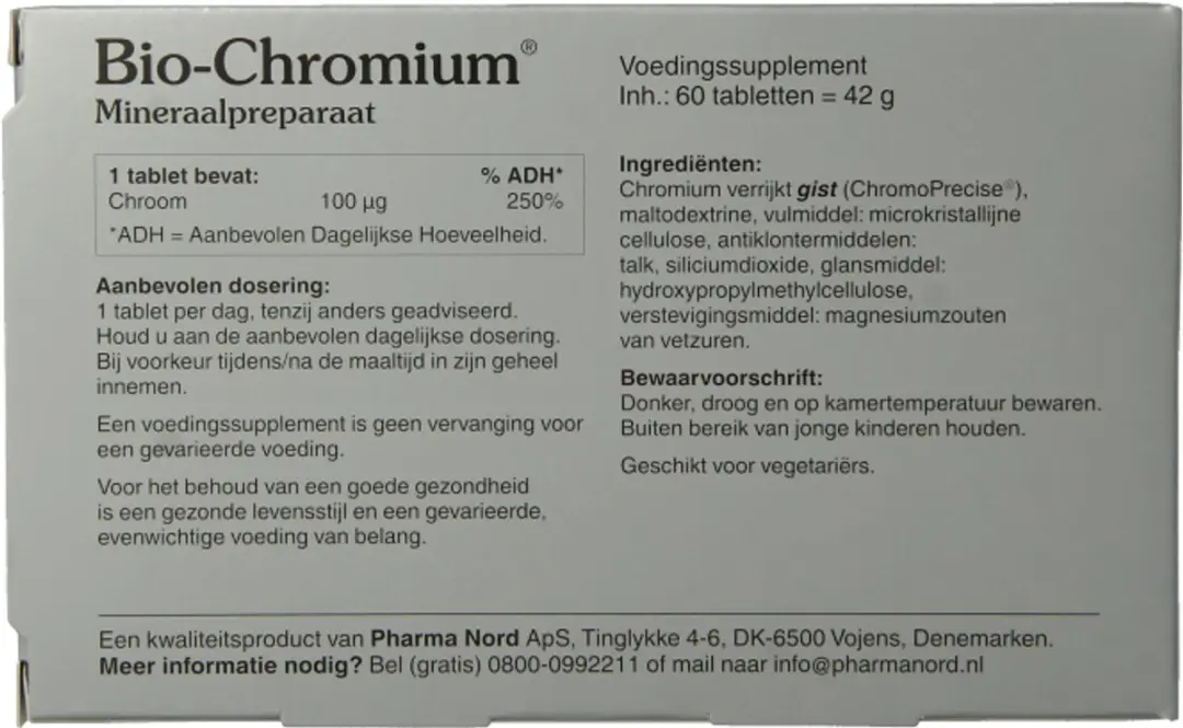 Pharma Nord Bio-Chromium Bloedsuiker - 60 Tabletten
