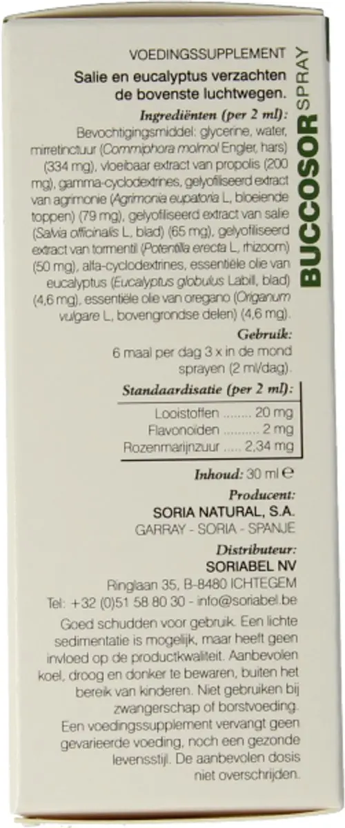 Soria Natural Composor 1 Buccosor Spray XXI 30ml