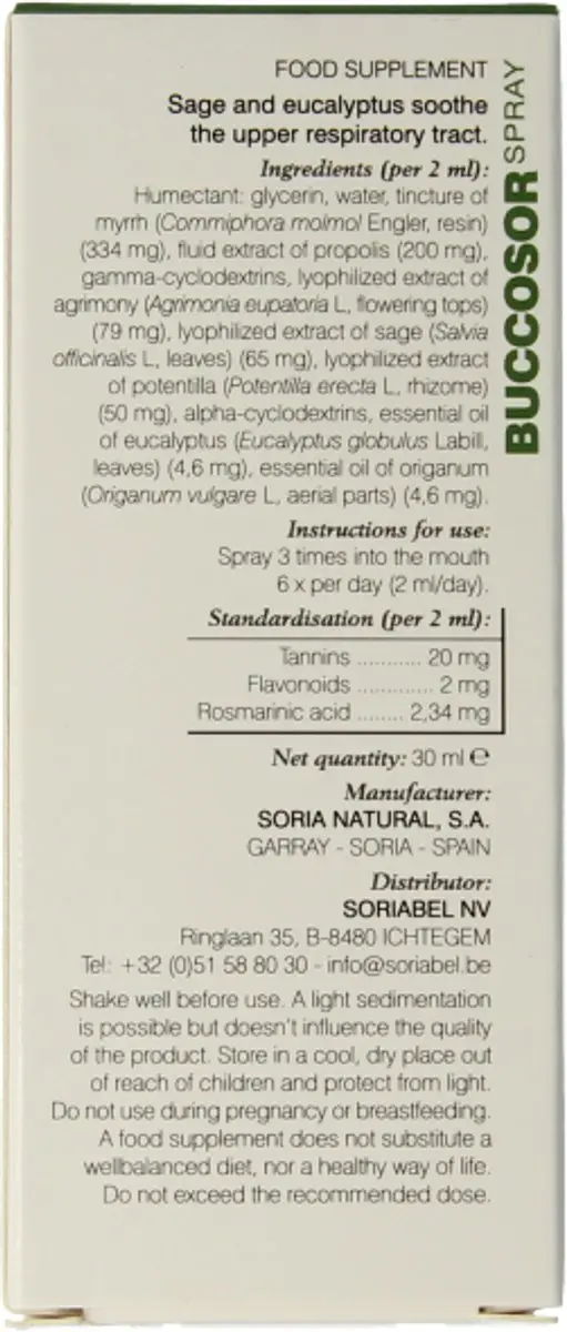 Soria Natural Composor 1 Buccosor Spray XXI 30ml
