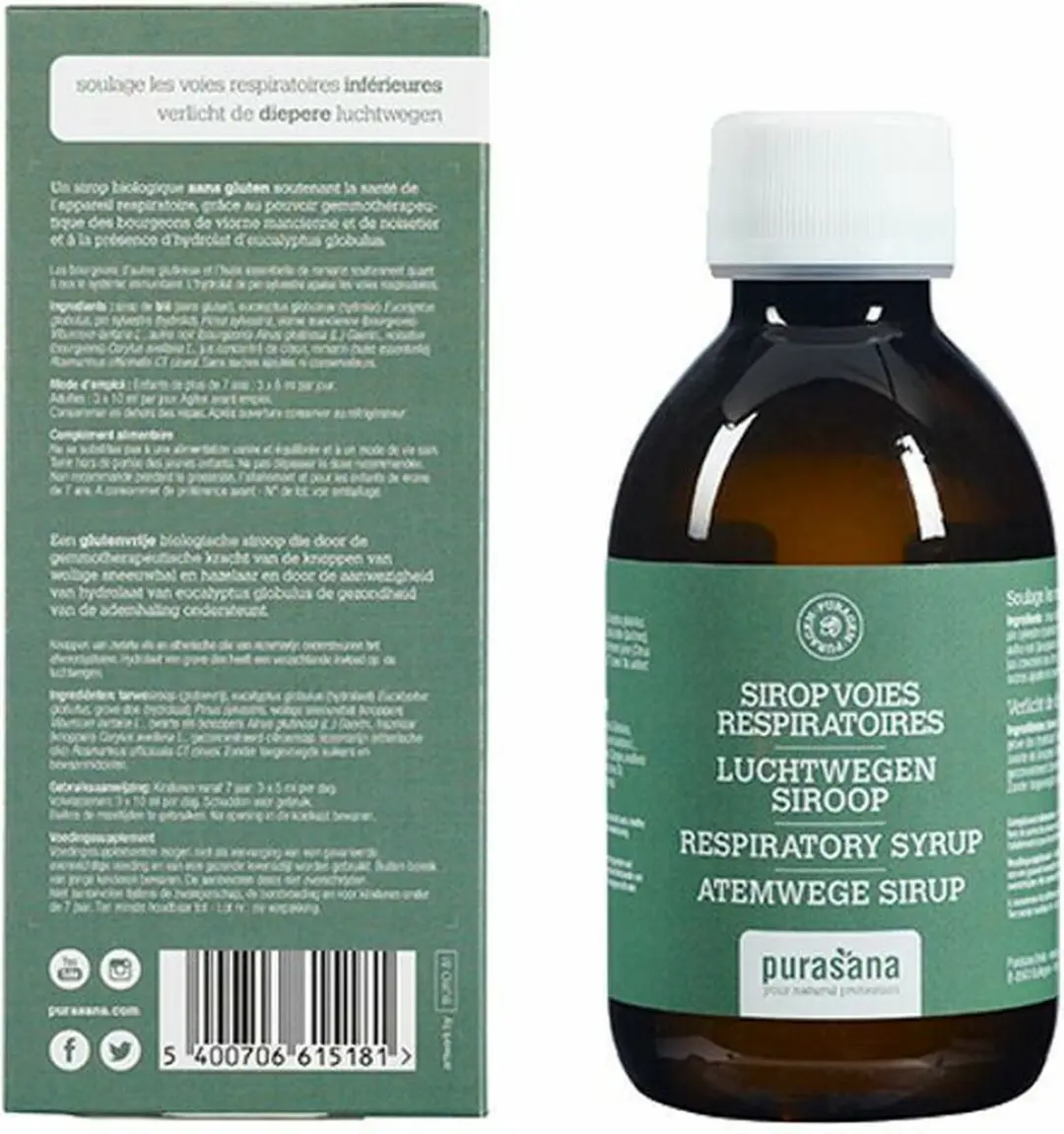 Purasana Puragem Luchtwegen Siroop Bio 200ml