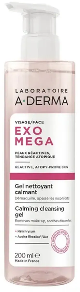 A-Derma Exomega Gezicht Kalmerende Reinigingsgel 200ml