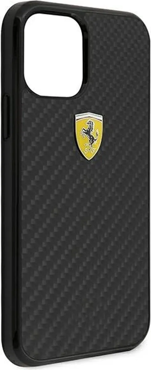 Ferrari iPhone 12 Mini Hoesje - Effen Zwart - Carbon