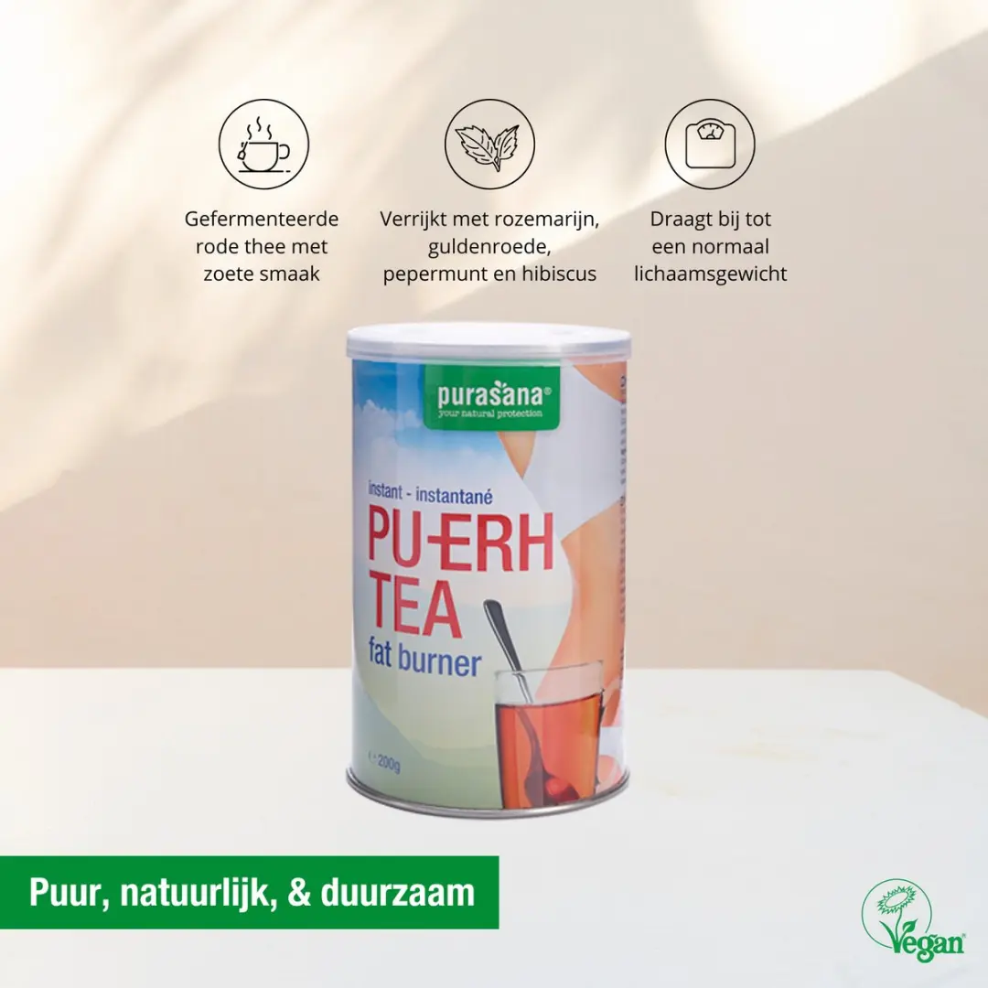 Purasana Vegan Pu Erh Thee Poeder 200g
