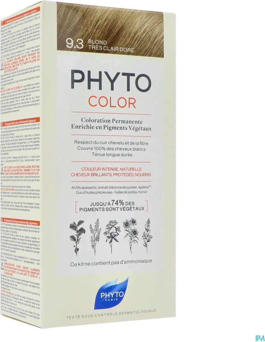 Phyto Paris Color 9.3 Rubio Dorado Permanent Haarkleur 500ml