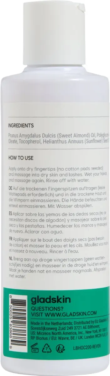 Gladskin Hydrating Oil Cleanser 200ml - Parfumvrij