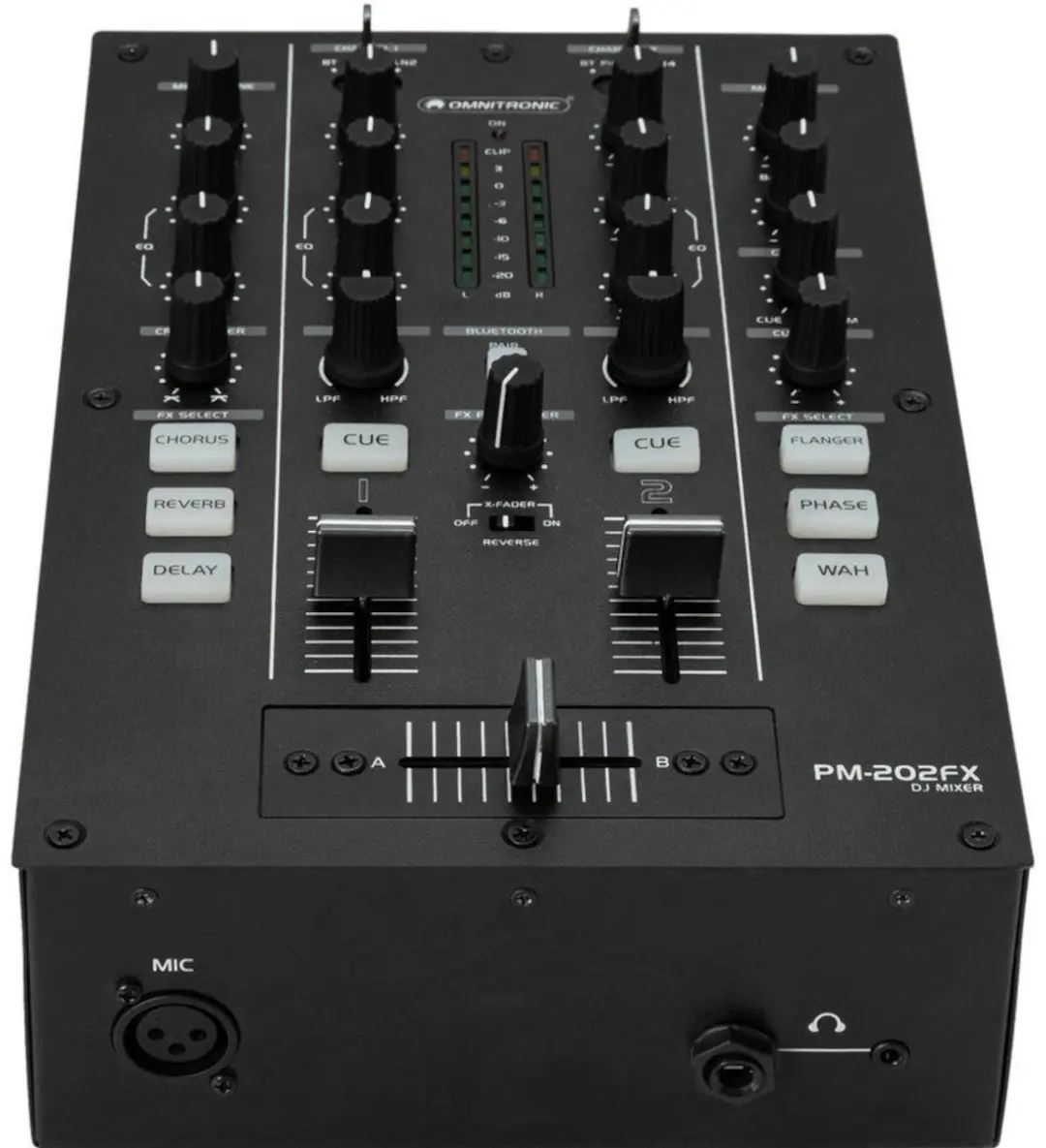 Omnitronic PM-202FX DJ Mixer - 2 Kanalen - Zwart - afbeelding 2 van 6