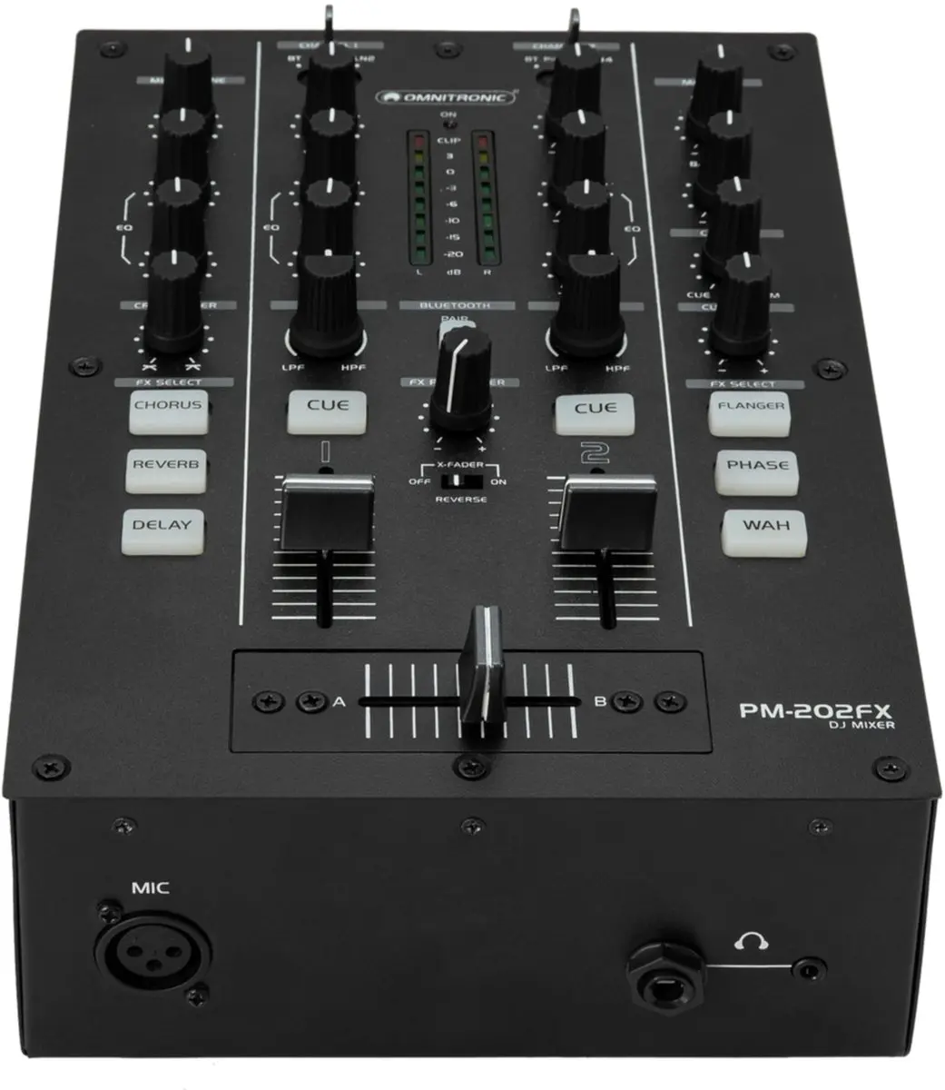 Omnitronic PM-202FX DJ Mixer - 2 Kanalen - Zwart - afbeelding 4 van 6