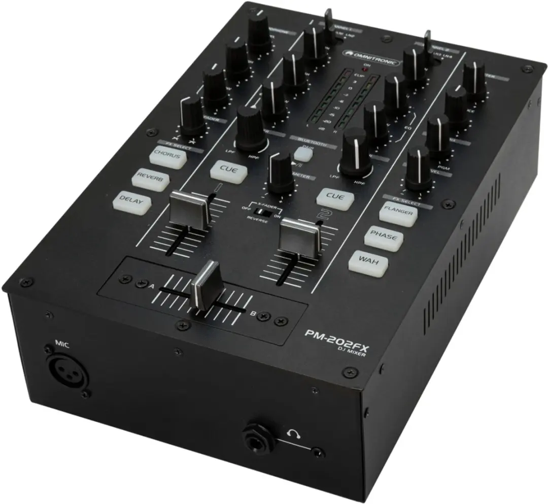 Omnitronic PM-202FX DJ Mixer - 2 Kanalen - Zwart - afbeelding 3 van 6