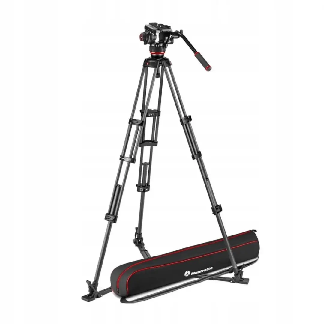 Manfrotto 504X Twin Carbon Videokop & Statief Set