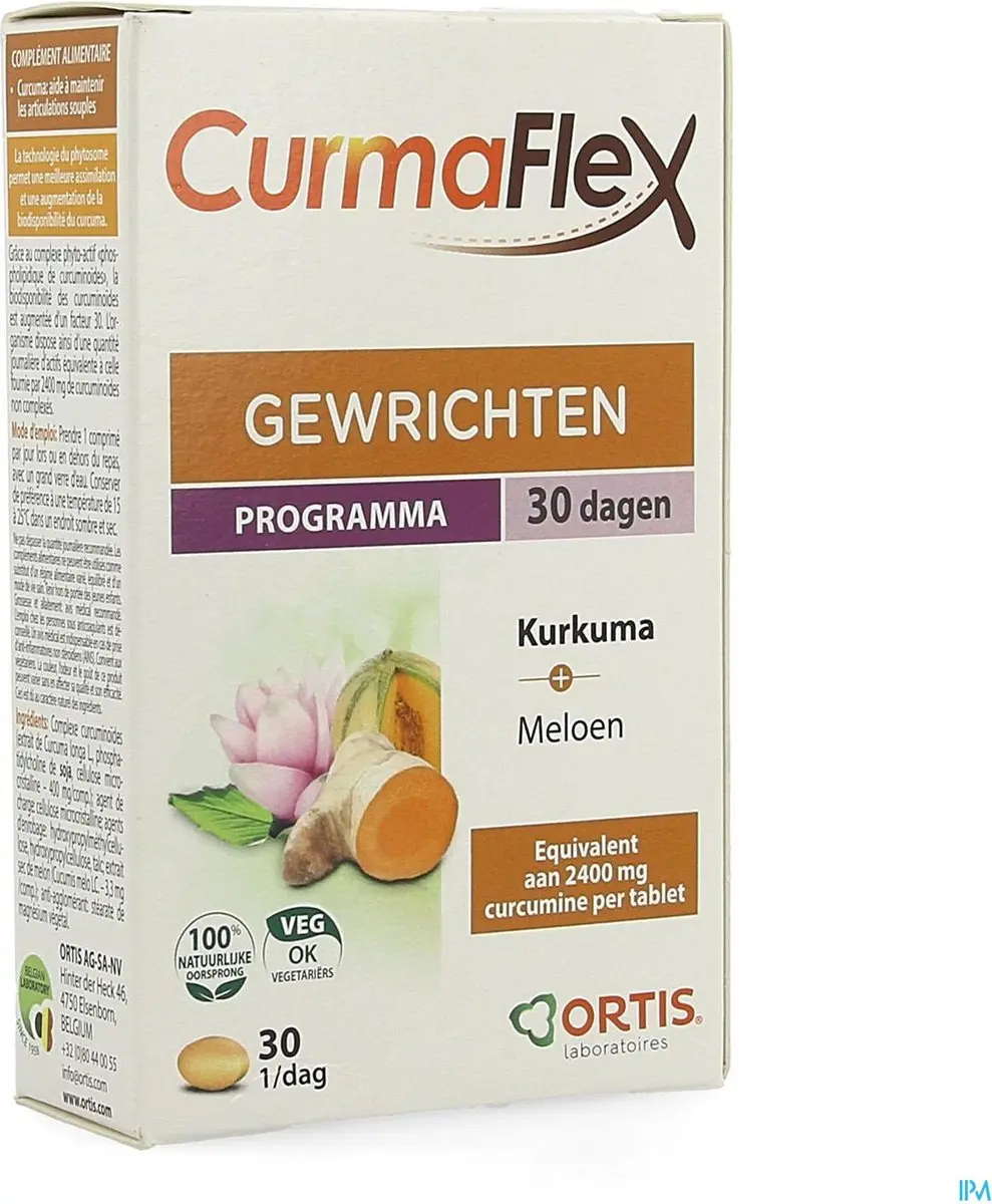 Ortis Curmaflex Kurkuma Meloen 30 tabletten