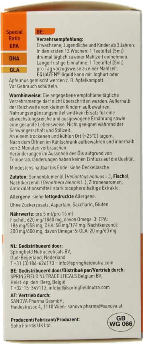 Equazen Liquid Omega 3-6 Vetzuren 200ml