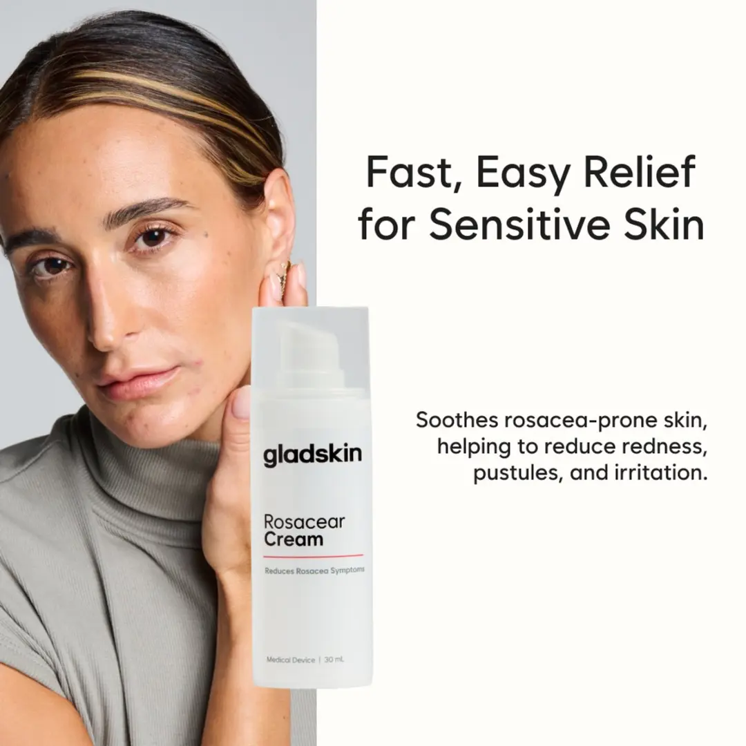 Gladskin ROSACEAR Crème 30ml - Hydraterend & Dermatologisch Getest