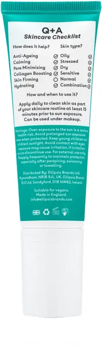 Q+A Face Sunscreen SPF 50 Balancing 50ml