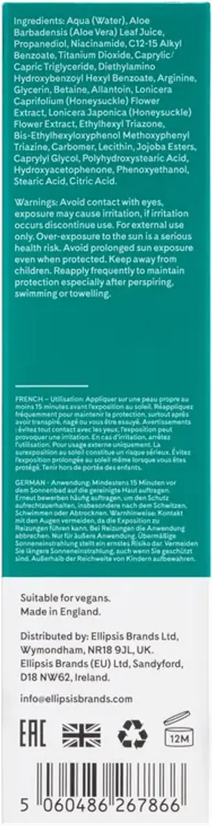 Q+A Face Sunscreen SPF 50 Balancing 50ml