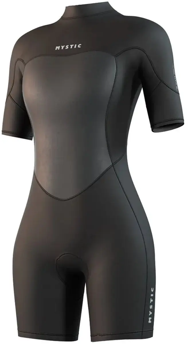 2025 Mystic Dames Brand 3/2mm Rug Ritssluiting Flatlock Shorty Wetsuit