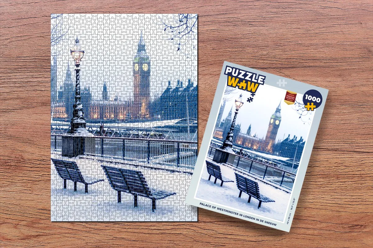 PuzzleWow Puzzel Palace Westminster Sneeuw 1000 Stuks - Multicolor