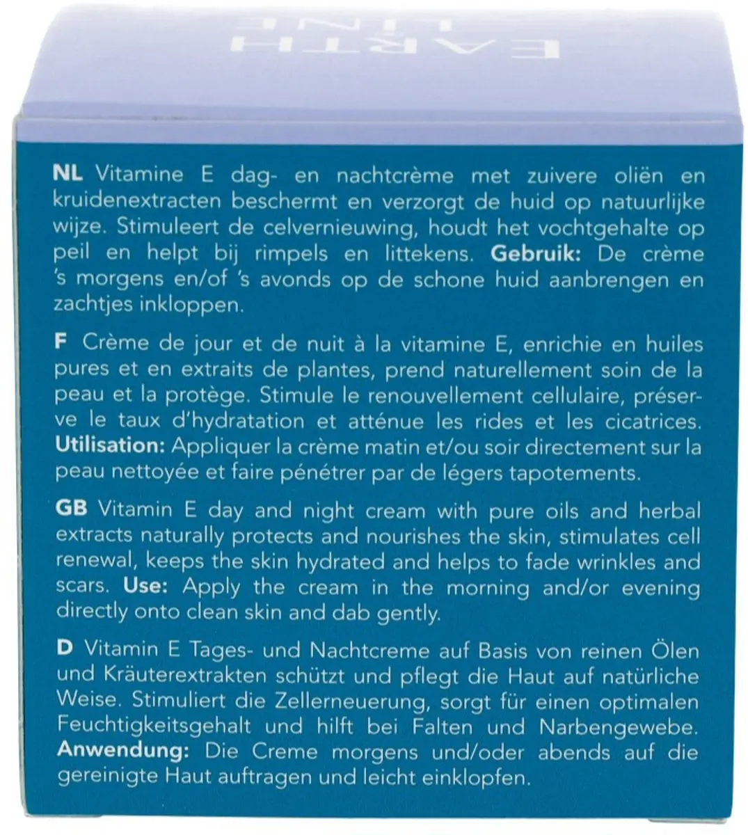 Earth-Line Vitamine E Dag & Nachtcrème 50ml