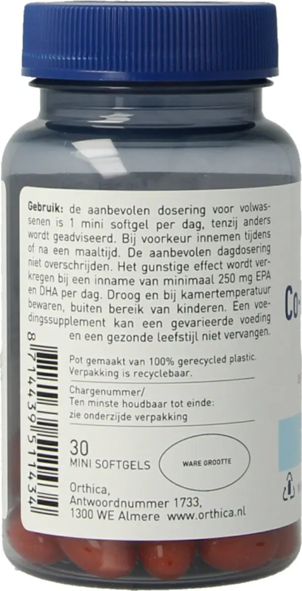 Orthica Co-Enzym Q10-100 30 Softgels - 100mg - afbeelding 5 van 6