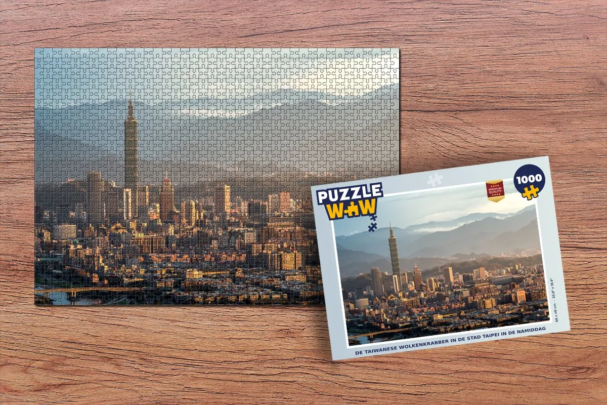 PuzzleWow Legpuzzel Taipei 1000 Stuks - Multicolor