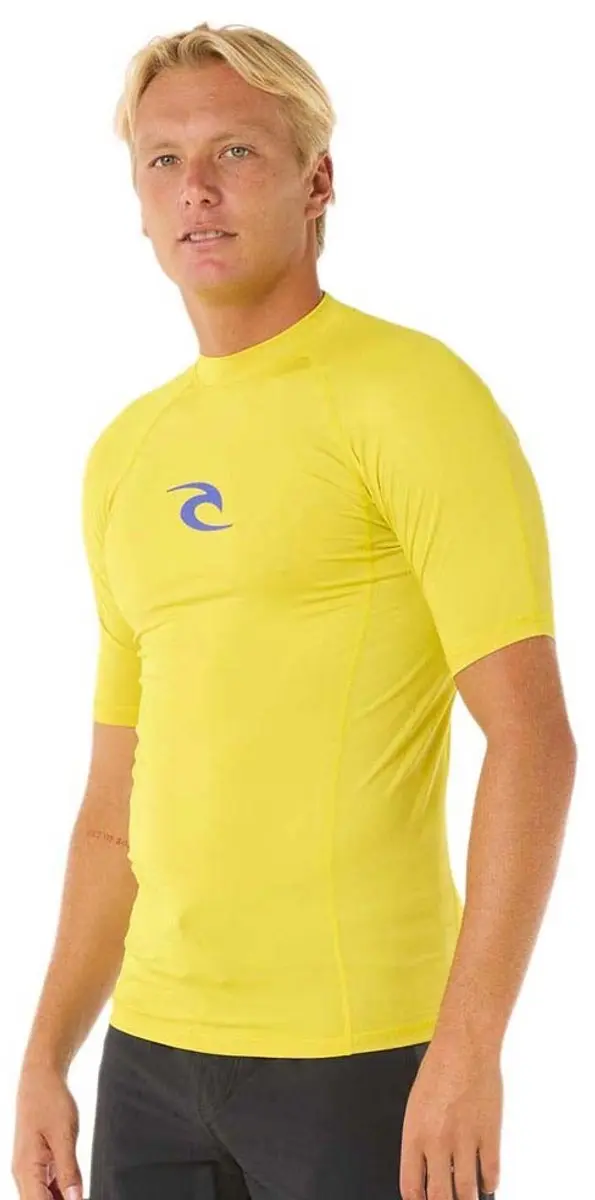 Rip Curl Waves Upf Perf Korte Mouw Rash Guard Geel XS Man