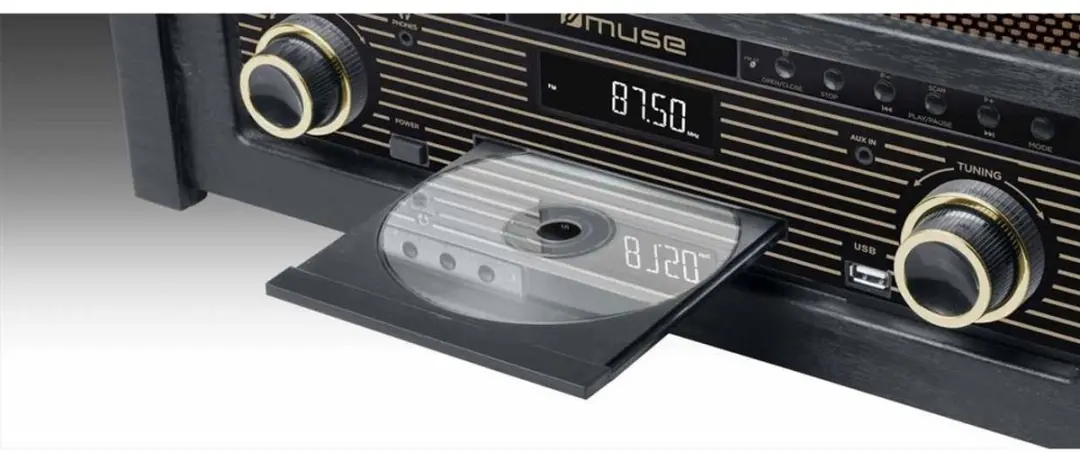 Muse MTB-1150DAB Vintage Muziekcenter - 20W - Bruin - afbeelding 3 van 6