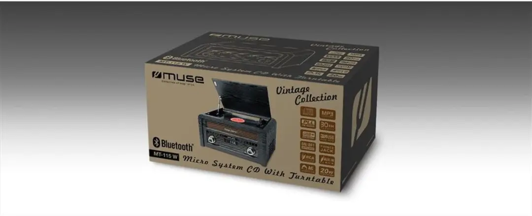 Muse MTB-1150DAB Vintage Muziekcenter - 20W - Bruin - afbeelding 6 van 6