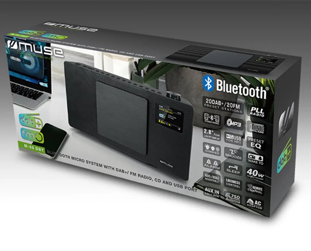 Muse M-65DBT Microsysteem - DAB+/CD/USB/Bluetooth - Zwart - afbeelding 3 van 6