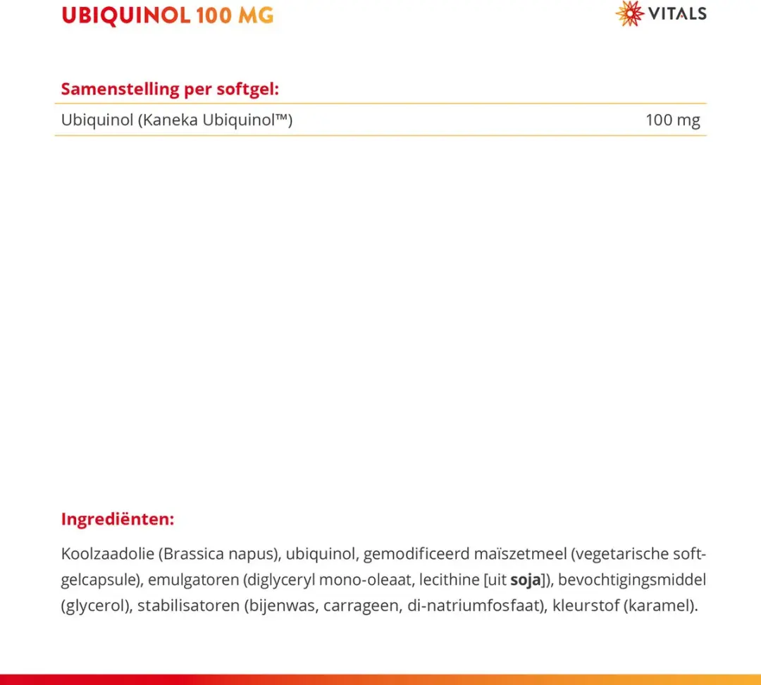 Vitals Ubiquinol 50mg Softgels - 150 Stuks - afbeelding 5 van 6