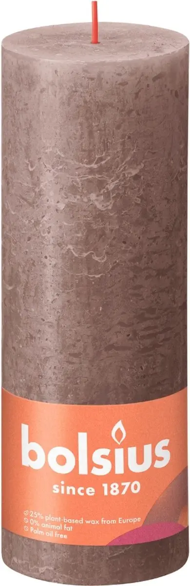 Bolsius Stompkaars Rustic Taupe Ø68mm - 85 Branduren
