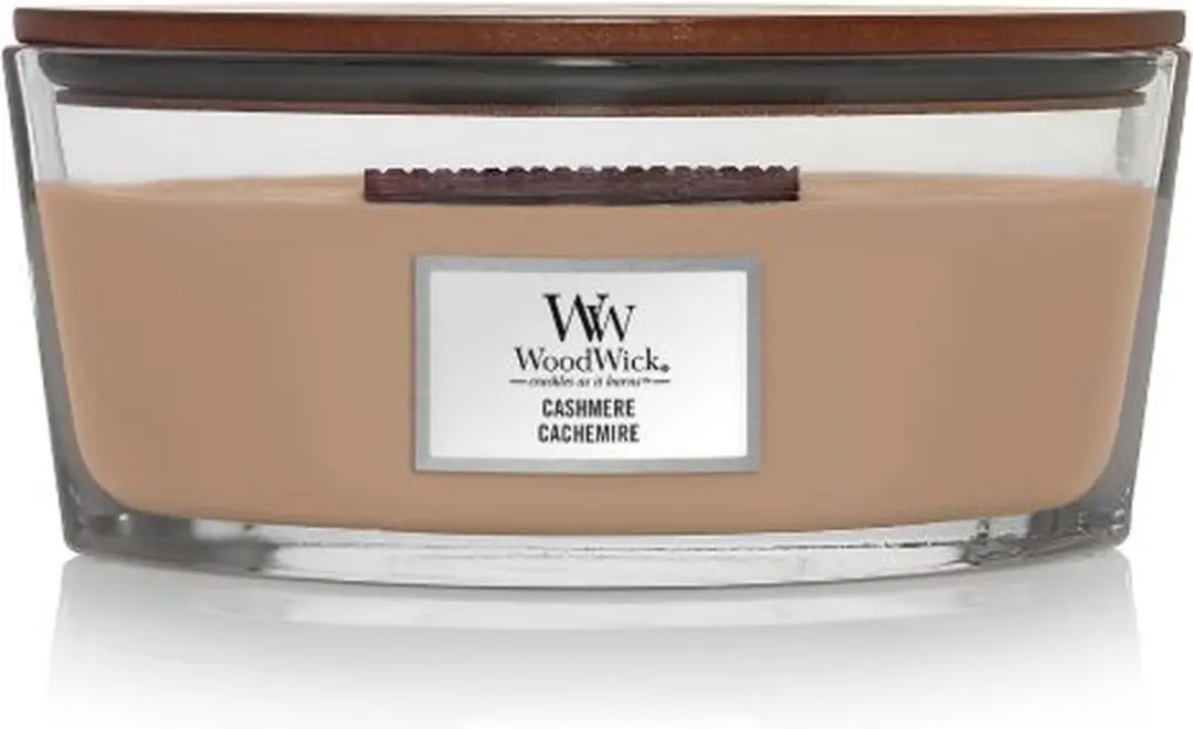Woodwick Heartwick Flame Ellipse Geurkaars - Cashmere - 50 uur