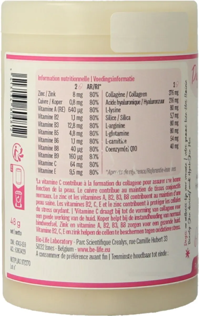 Be-Life Hyaluskin Plus 60 Softgels