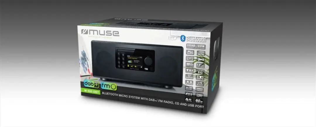 Muse M-695DBT Micro-audiosysteem - DAB+/FM/Radio/CD/Bluetooth - Zwart - afbeelding 6 van 6