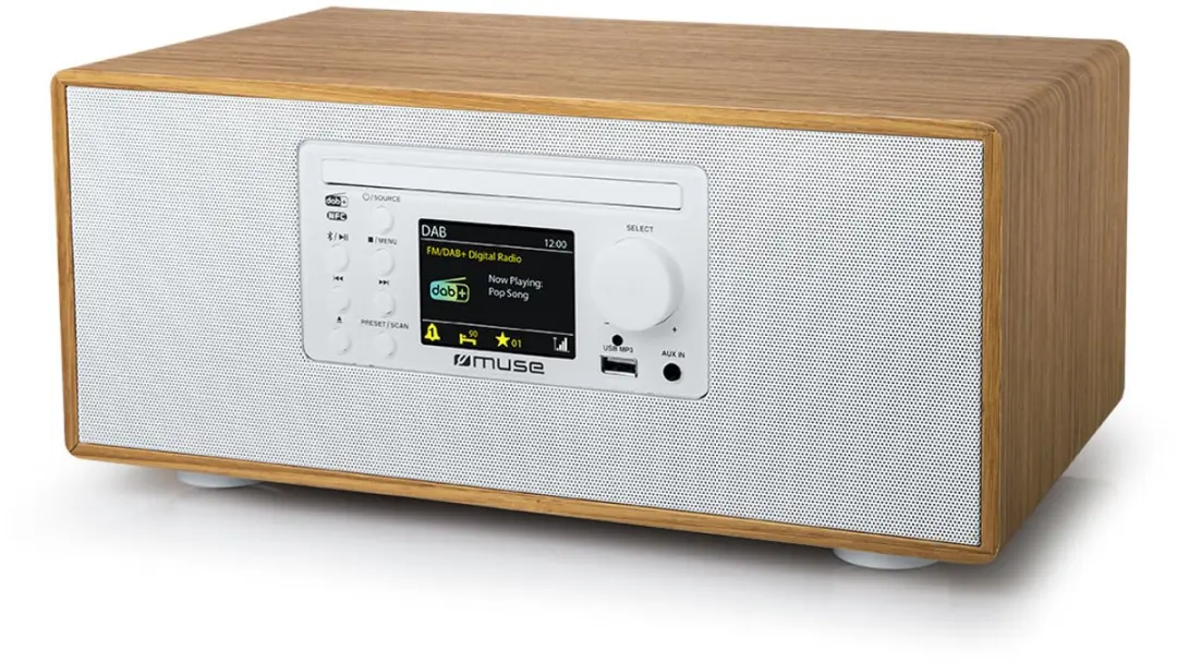 Muse M-695DBTW Micro-audiosysteem - DAB+/FM, Bluetooth, CD, USB - Wit - afbeelding 6 van 6