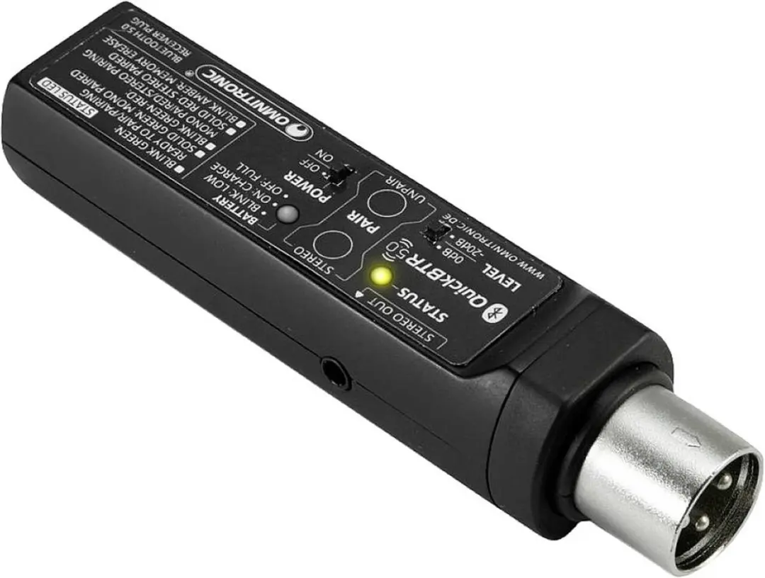 Omnitronic QuickBTR-5.0 XLR AptX Bluetooth Ontvanger - Zwart - afbeelding 2 van 4