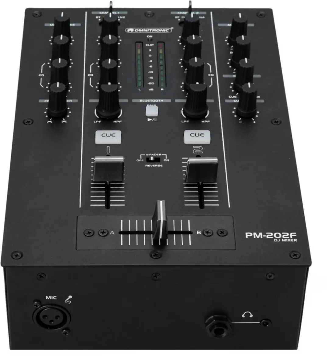 Omnitronic PM-202F DJ Mixer - 2 Kanalen - Zwart - afbeelding 3 van 6