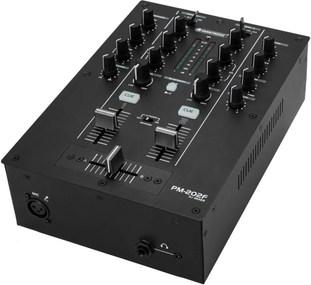 Omnitronic PM-202F DJ Mixer - 2 Kanalen - Zwart - afbeelding 4 van 6