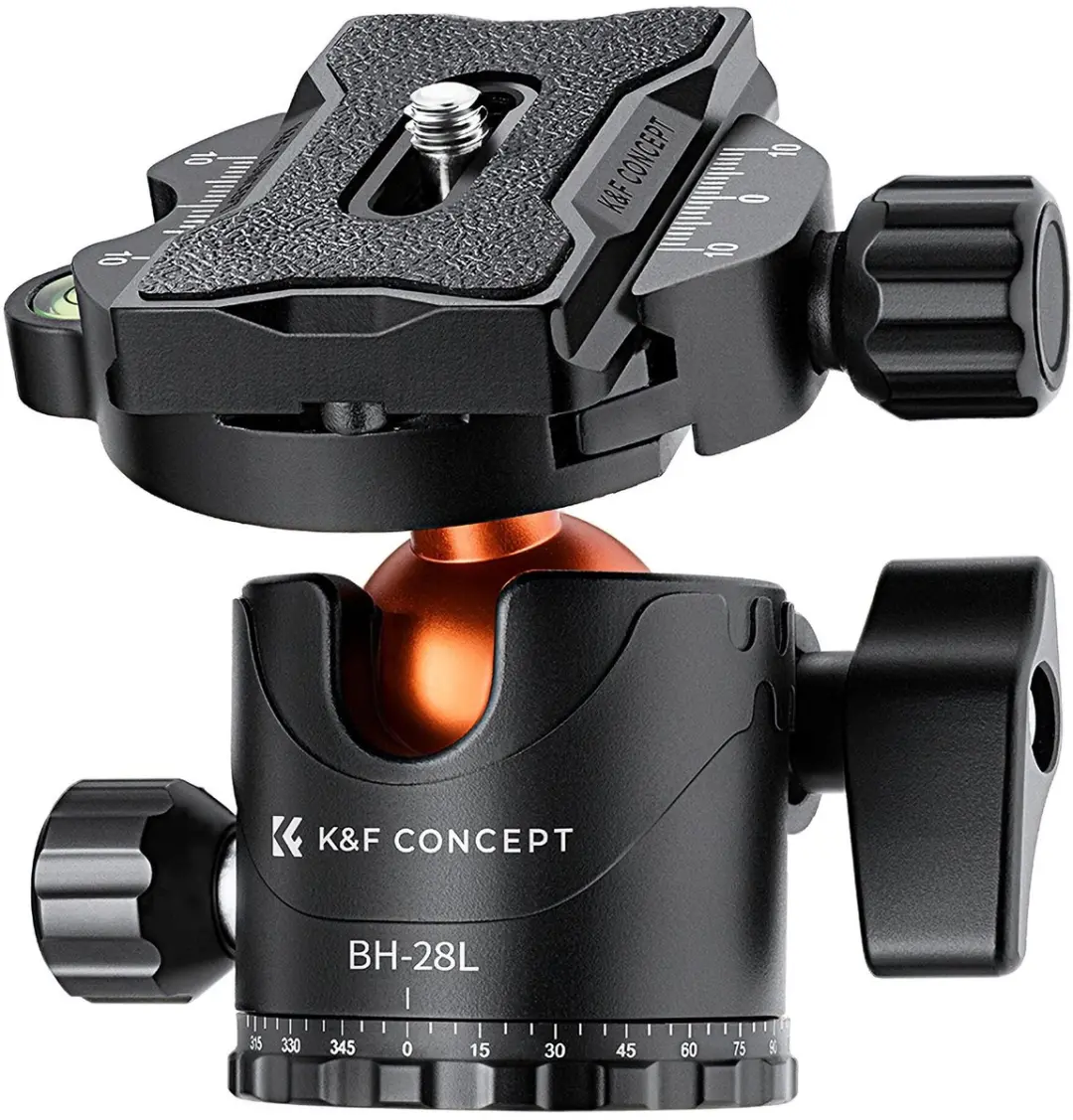 K&F Concept T254A4 Statief BH-28L Kogelkop - Max 193cm - 4 Secties - Zwart